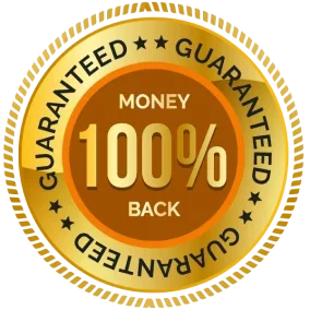 Leanjoy 100% money-back guarantee seal, 90 days